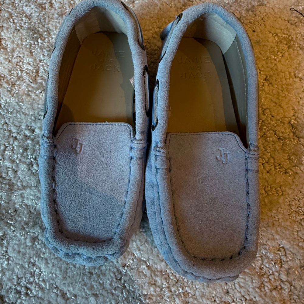 Janie and Jack Light Blue Kids Moccasins